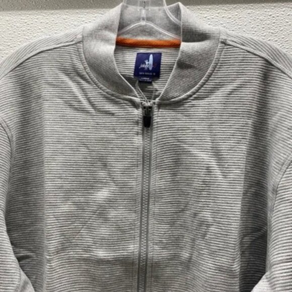 NEW JOHNNIE-O Mens Decker Baseball Jacket Size L Light Grey - Picture 12 of 13